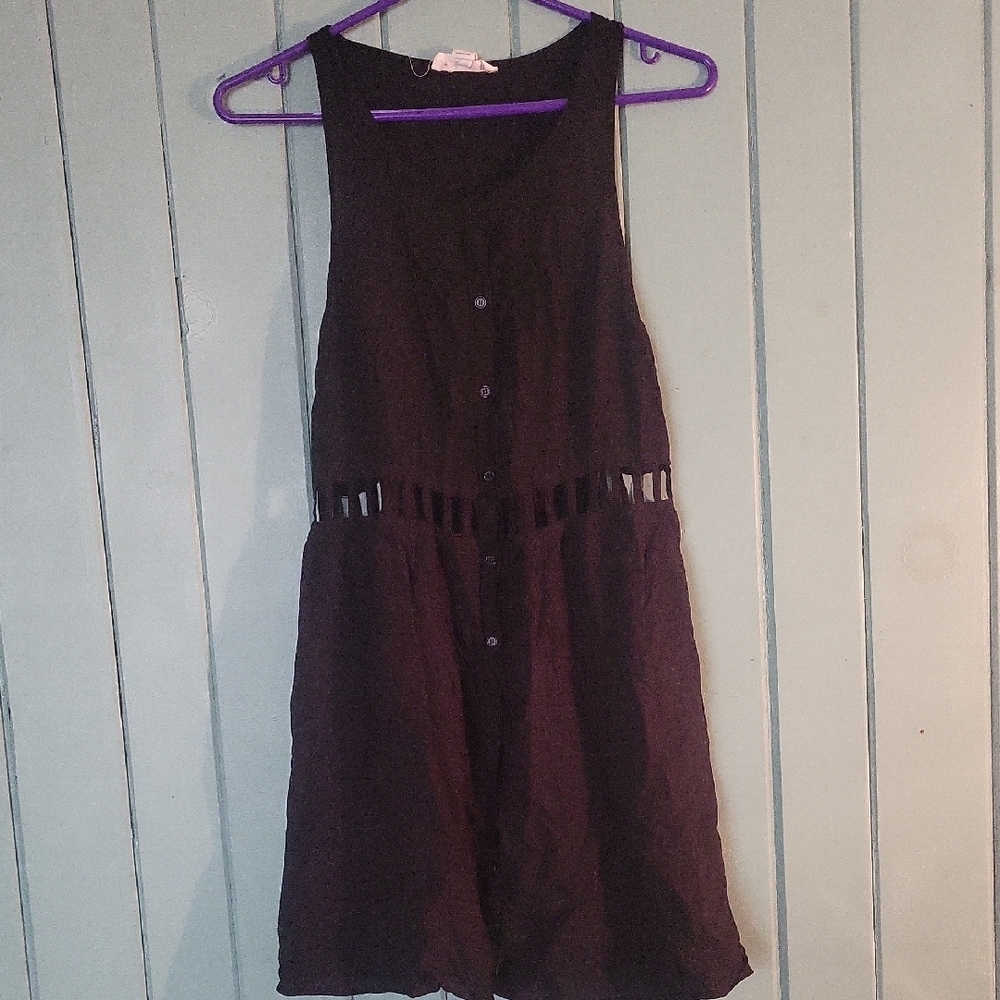 Forever 21 black Embellished Knee-Length Sundress, cut out under bust